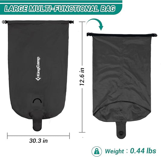 KingCamp Air Pump Sack, Roll Top Compression Pump Bag for Inflation Sleeping Mats, Ultralight Pump Sack for Camping Foam Sleeping Pad Mattress, Multi-Use Waterproof Outdoor Dry Bag Storage Bag