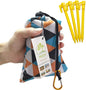 Outdoor Blanket (71" x 55") -Compact, Lightweight, Sand Proof Pocket Blanket Best Mat for The Beach, Hiking, Travel, Camping, Festivals with Pockets, Loops, Stakes, Carabiner