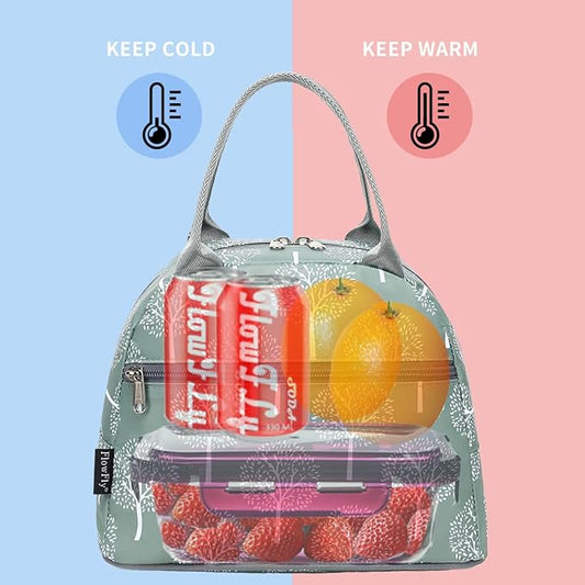 FlowFly Insulated Lunch Cooler Bag - Tote Bag Organizer for Women/Men, Dandelion