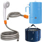 Portable Camping Shower, Built-in 4400mAh, USB Rechargeable IPX7 Waterproof Battery Shower Pump+Collapsible Bucket for Family Camp Hiking Backpacking Travel Beach Pet Flowering, Outdoor
