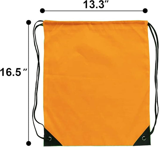 Drawstring Backpack Bulk 28 PCS Drawstring Bags String Backpack Cinch Bag Sackpack for Men Women Gym (Orange)