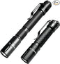 Mini Flashlight 3 Modes Small Flashlights LED Powerful High Lumens Tactical Pen Light with Clip,Slim Portable Pocket Compact Torch for Emergency Inspection AAA Battery Water-Resistant (3.4 & 5.2 inch)