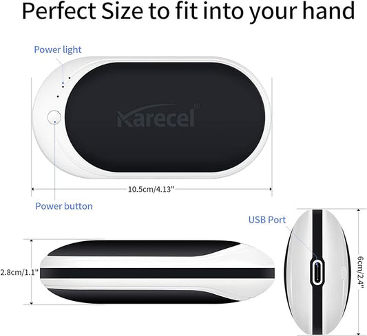 Karecel Hand Warmers Rechargeable, Electric Hand Warmer Reusable 5200mAh Portable USB Heater Hot Pocket Warmer Heat Handwarmers, Cool Winter Gifts for Men and Women Outdoors Hunting Camping