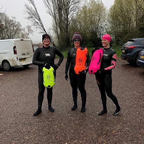 HUT Swim Buoy Dry Bag - UK's Favorite Tow Float and Watertight Dry Bag for Open Water Swimmers, Triathletes. High Visibility Safety Swim Buoy, Two air Chambers – be seen be Safe.