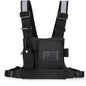 Chest Bag Vest Rig For Two Way Radio Walkie Talkie Universal Hands Freely Front Chest Pack Radio Holster With Phone Holder Hiphop Harness Bag (Coal)