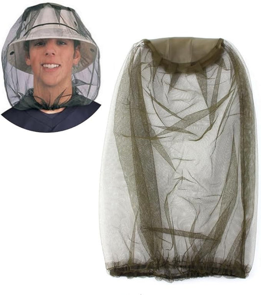BORDSTRACT Mosquito Head Net Mesh, Mosquito Netting, Preventing Bugs Gnats Midges Biting, Face Neck Screen Net for Camping Fishing Hiking Outdoor Activities