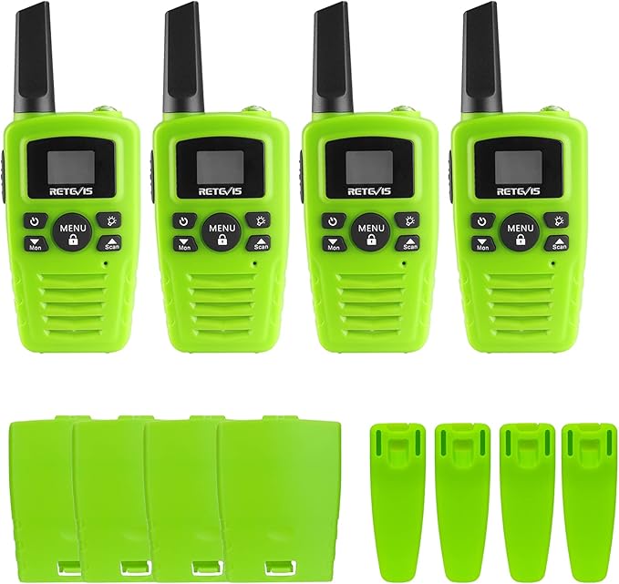 Retevis RA35 Walkie Talkies for Adults, Long Range Walkie Talkie, Easy to Use Flashlight VOX Handsfree, Toys Gifts for Boys Girls, Portable Two Way Radio 4 Pcs for Camping Hiking Travel