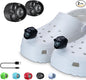 RAHAN Rechargeable Headlights for Croc 2pcs,Flashlights Attachment for Crocs, LED Shoes Light with 3 Light Modes for Dog Walking, Camping, Running, Suitable for Adults, Black