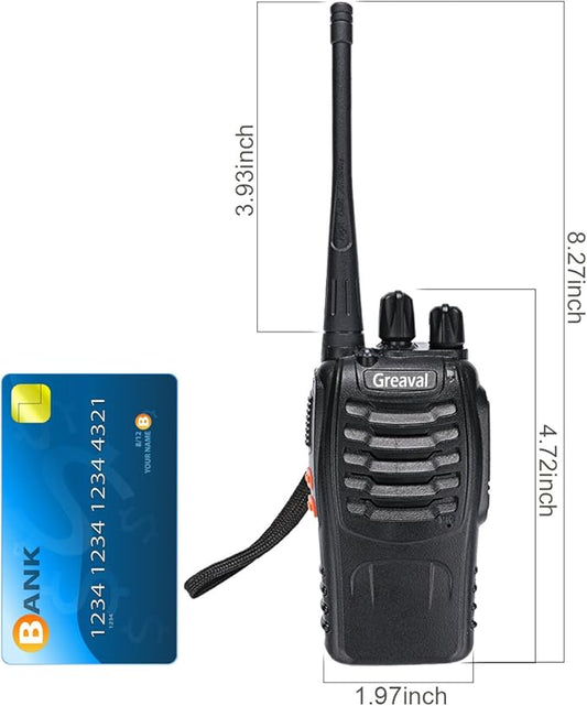 Walkie Talkies Rechargeable Long Range Two-Way Radio with Earpiece,16-Channel UHF Handheld Walky Talky with Flashlight Li-ion Battery and Charger(2 Pack)