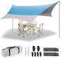12X14FT Camping Tarp with 2 Poles, UV UPF50+ Lightweight Car Awning Sun Shelter, PU3000 Waterproof Tarp for Camping, Hiking and Backpacking Trips