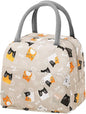 Cute Lunch Bag for Women, Insulated Lunch Bag for Men, Leakproof Thermal Lunch Box Cool Bag for Work, Picnic, Outdoor- Light Coffee