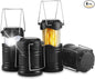 Lichamp 4 Pack LED Camping Lanterns, Collapsible Flameless Candles Tea Lights, Portable Battery Powered Camping Lights Emergency Supplies Kit, Black