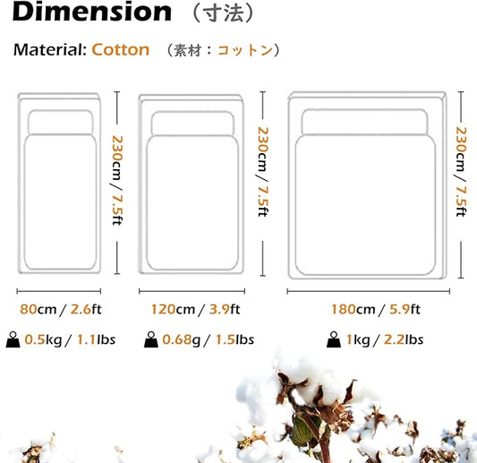 TRIWONDER Sleeping Bag Liner Cotton Camping Travel Sheet Sleep Sack Adult for Hostels Outdoor Picnic Planes Trains