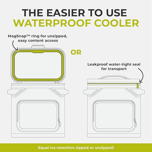 CORE Magnetic Leak Proof Soft Cooler with Waterproof Zipper | Insulated Bag Portable Ice Chest Box | Best Soft Cooler for Food & Beverages for Tailgating, Car Camping, Travel, and Family Beach Picnics