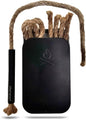 überleben Tindår Tinder Wick & Bellow Fire Starter Kit - Waterproof, 60 Min Burn Time - Paraffin Wax Rope Hemp Wick and Bellow Bushcraft Survival Kit - Black Aluminum Sleeve & Slider Box