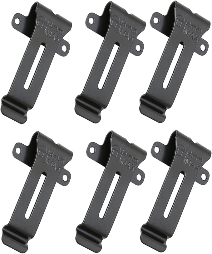 Radio Belt Clip, for Kenwood TK 208 TK 308 22AT, for Baofeng BF 888S BF 666s Replacement, Portable Walkie Talkies Belt Clamp Holder, Metal Material, 6Pcs
