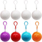 Portable Disposable Emergency Raincoat 8 Pack Waterproof Raincoats in Keychain Ball, Rain Ponchos with Hood for Traveling Camping Outdoor