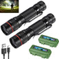LED Flashlight Rechargeable 2 Pack, High Lumens Tactical Flashlights, Super Bright Small Flash Light, Mini Pocket Torch, 3 Modes Zoomable Flashlight for Outdoor, Camping, Birthday for Men Women