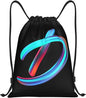 Drawstring Bags Initial Drawstring Backpack Sackpack Black Draw String Cinch Bags for Sports, Gym, Travel, Swimming, Beach, Camping, Rainbow Letter D