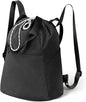 Valleycomfy Drawstring Backpack with Wet Pocket,Waterproof Drawstring Bag,Gym Backpack for Beach,Pool,Swim and Travel,Black