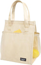 Fmeida Insulated Lunch Bag Women, Simple Lunch Tote Bags, Waterproof Thermal Cooler Lunch Bag, Reusable Adult Lunch Box Bag for Women | Small Beige, Front&Side&Interior Pockets
