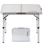 Folding Camp Table Small, 24''L x16''W with Adjustable Height Legs, Indoor Outdoor Lightweight Portable Aluminum Dining Table for Picnic Camping 2-Feet（2 Heights 10"/19"）