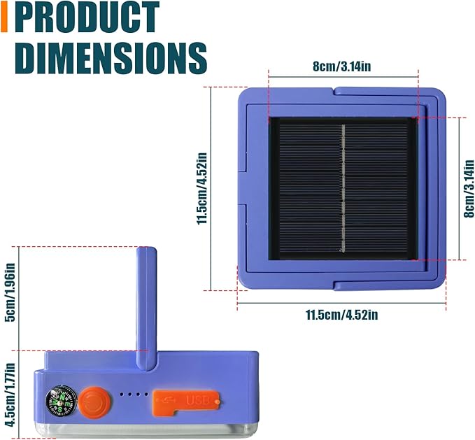 Solar Work Lights 4800mAh 4 Light Modes 10000 Lumen Waterproof USB Power Outages Solar Camping Lights with Hanging Clips for Outdoor Hiking Emergency Hurricane Car Repairing