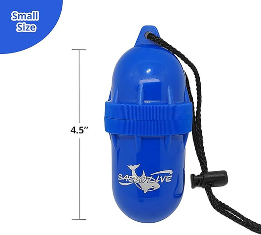 Cylinder Dry Box with Lanyard - Waterproof Container, Watertight Key Pouch Holder - For Snorkeling, Boat, Kayak and Water Activities (Yellow, Small)