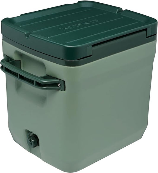 Stanley Adventure Outdoor Cooler 30 qt | Heavy Duty Outdoor Camping Cooler with Easy Carry Side Handles | 4 Days Cooling Ice Chest for 40 Cans | Flat Top Doubles as Seat | BPA-Free | Stanley Green