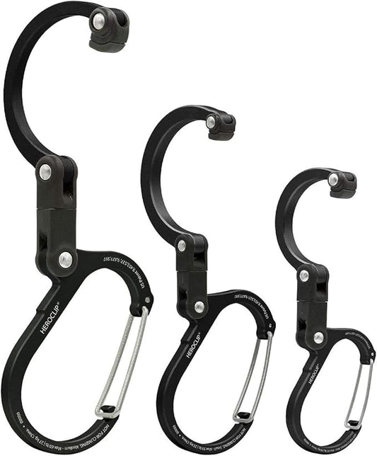 GEAR AID HEROCLIP 360° Swivel Carabiner Gear Clip and Hook (Medium) for Camping, Backpack, Suitcases and Garage Organization