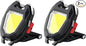 MAKDAK COB Keychain Work Light Keychain Flashlight - Emergency Light with 7 Light Mode,Build in Lighter,Magnet Base and Folding Bracket Bottle Opener, for Camping Fishing 2Pack