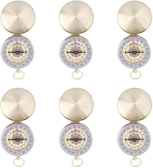 SHENQIDZ 6 Pack Camping Survival Compass,Pocket Compass for Kids,Compass for Hiking or Camping