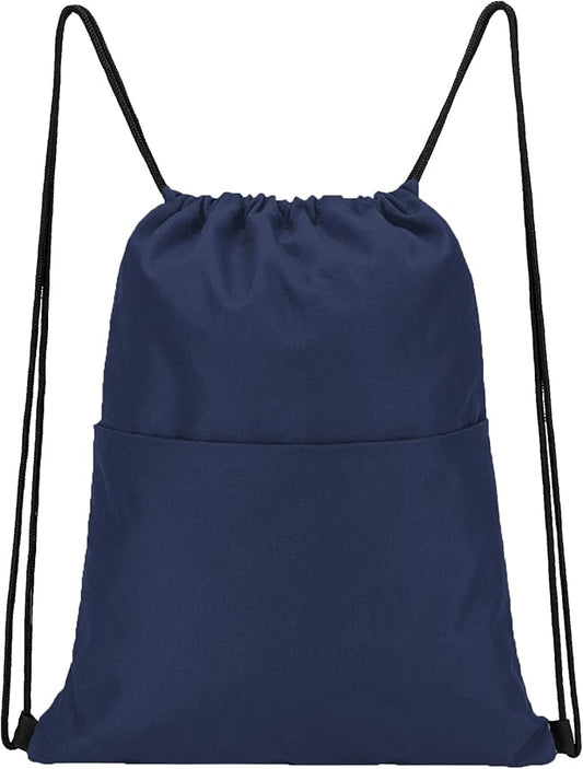 Vorspack Drawstring Backpack Water Resistant String Bag Sports Sackpack Gym Sack with Side Pocket for Men Women