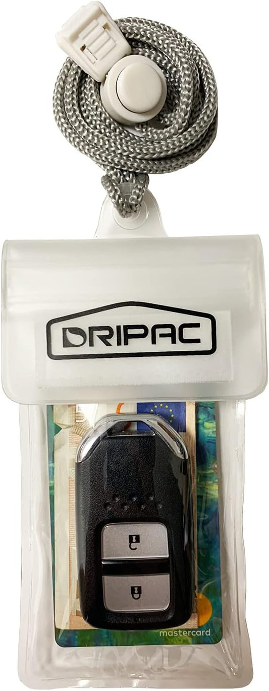 DRIPAC Waterproof Car Key FOB Case Waterproof Wallet Waterproof Holder Pouch For Key ID Badge Credit Card Money（White）