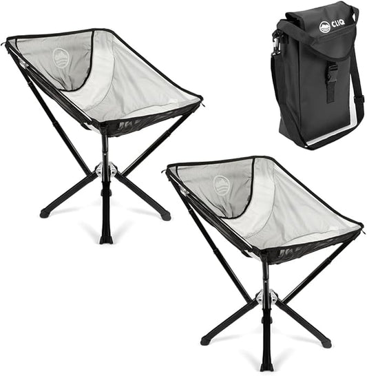 CLIQ Portable Chair Version 1.0 - Lightweight Folding Chair for Camping - Supports 300 Lbs - Perfect for Outdoor Adventures - Mist Bundle
