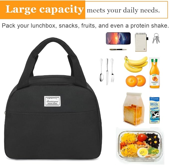 lunch bag women & men, Reusable Insulated Cooler Lunch Box Adult Water Resistant Lunch tote bag for Work Picnic Beach or Travel