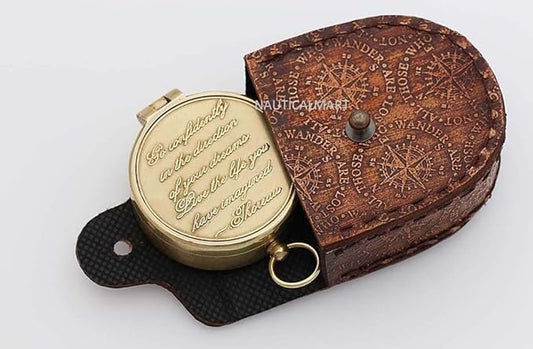 NauticalMart Thoreau's Go Confidently Quote Engraved Brass Compass - Graduation Day Gifts - Wedding Gift - Baptism Gift - Father 's Day- Mother's Day - Anniversary - Keepsake Christmas
