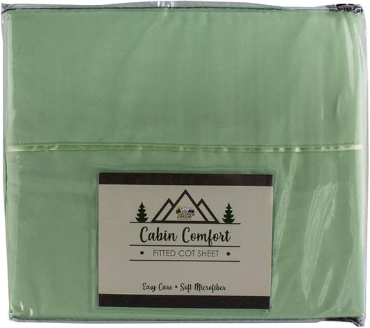 Cabin Comfort - Cot Sheet for Camping and RV Cots - Fits All Cot Size Beds Comfortably -72 x 28 Inches - Super Soft (1 Piece Cot (Fitted), Mint Green)
