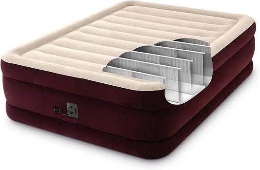 Intex Comfort Dura-Beam Airbed Internal Electric Pump Bed Height Elevated (2020 Model)