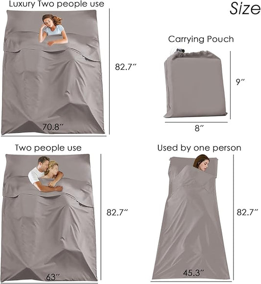 Sleeping Bag Liner Camping Travel Home Bed Sheet Lightweight Breathable Hotel Compact Sacks