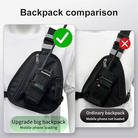 Radio Chest Harness Shoulder Radio Holster Chest Pack Adjustable Single Radio Pouch Two-Way Radio Holster for Motorola Radios and BAOFENG Walkie Talkies etc.