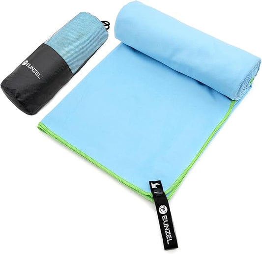 Eunzel Quick Dry Camping Towel, Microfiber Travel Towel Super Absorbent Fast Drying Towel for Camping, Beach, Gym, Backpacking, Yoga & Swimming(30" x 60", Blue)