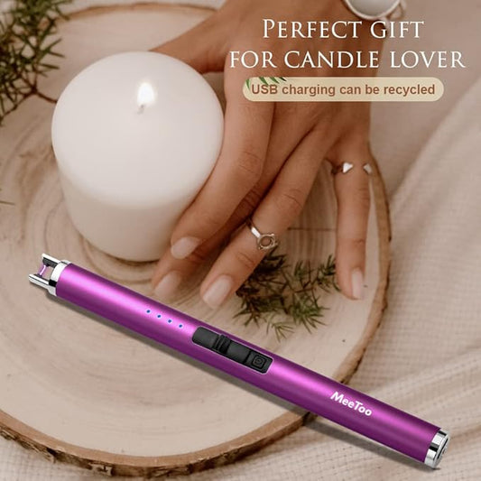 MeeToo Candle Lighter Electric Lighter Rechargeable USB Type-C Lighters for Candle BBQ Camping Fireworks (Purple)