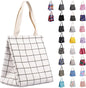 iknoe Insulated Lunch Bag for Women, 9L Sturdy Wide-Open Foldable & Portable Lunch Tote with Interior Pockets, Water-resistant Thermal Lunch Cooler for Adults Picnic Beach (White Plaid)