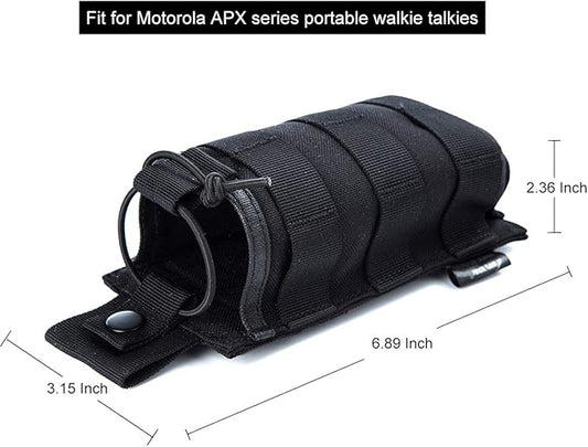 Tactical Universal Radio Holster/Radio Pouch Holder Case Bag Military Molle Radio Case for Pofung Motorola Midland CB Walkie Talkies Compatible with 5.11 Bags (Black) by LUITON