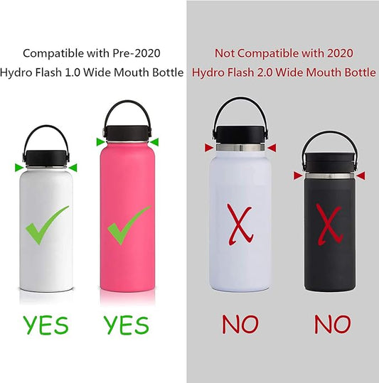 Wongeto Paracord Handle Carrier Holder with Shoulder Strap,Compatible with Hydro Flask Wide Mouth Water Bottles
