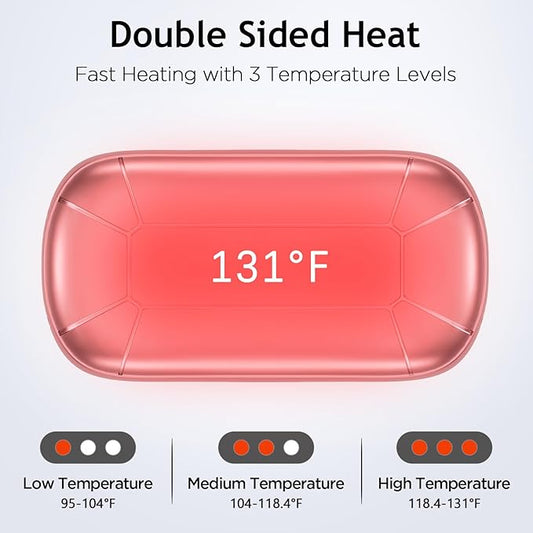 8000mAh Hand Warmers Rechargeable, Portable Electric Handwarmers, Double-Sided Heating USB Pocket Heater Therapy Great for Raynauds, Hunting, Golf, Camping, Women Mens Gifts