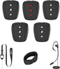 Came-TV Action Communicator 5-Pack Dect Full Duplex Wireless Intercom System with Pre-Paired Hands-Free 2200ft 3.5mm Audio Port for Referee Communication,Film Production,Boating,Camping