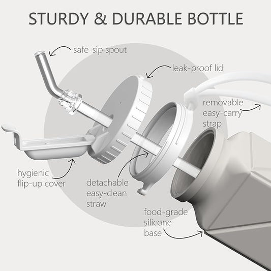 Collapsible Water Bottles 20.6oz, Silicone Foldable Portable Travel Water Bottle, Folding Lightweight Reusable Leakproof for Traveling Camping Hiking Cycling Yoga Sports Outdoor