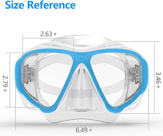 COPOZZ Adult Scuba Mask, Dive Mask Anti Fog Snorkeling Scuba Diving Glasses, Great Seal Free Diving Tempered Glass Mask Goggles